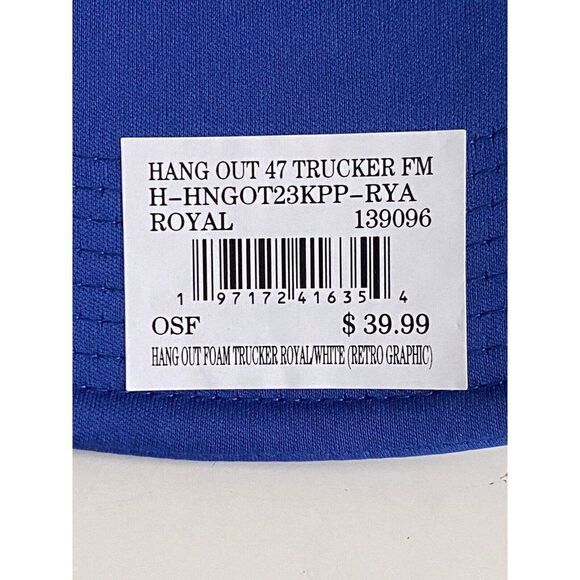 47 Brand Hang Out Tampa Bay Lightning Trucker Hat One Size Adjustable Blue White - Picture 9 of 13
